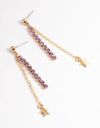 Purple Cupchain & Star Drop Earrings - link has visual effect only