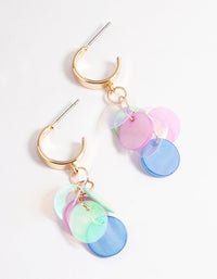 Gold Mixed Disc Huggie Earrings - link has visual effect only
