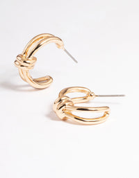 Gold Knot Double Hoop Earrings - link has visual effect only