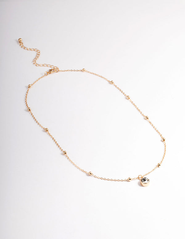 Gold Diamante Satellite Chain Necklace