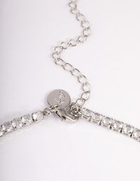 Rhodium Cubic Zirconia Thick Cupchain Y-Necklace - link has visual effect only
