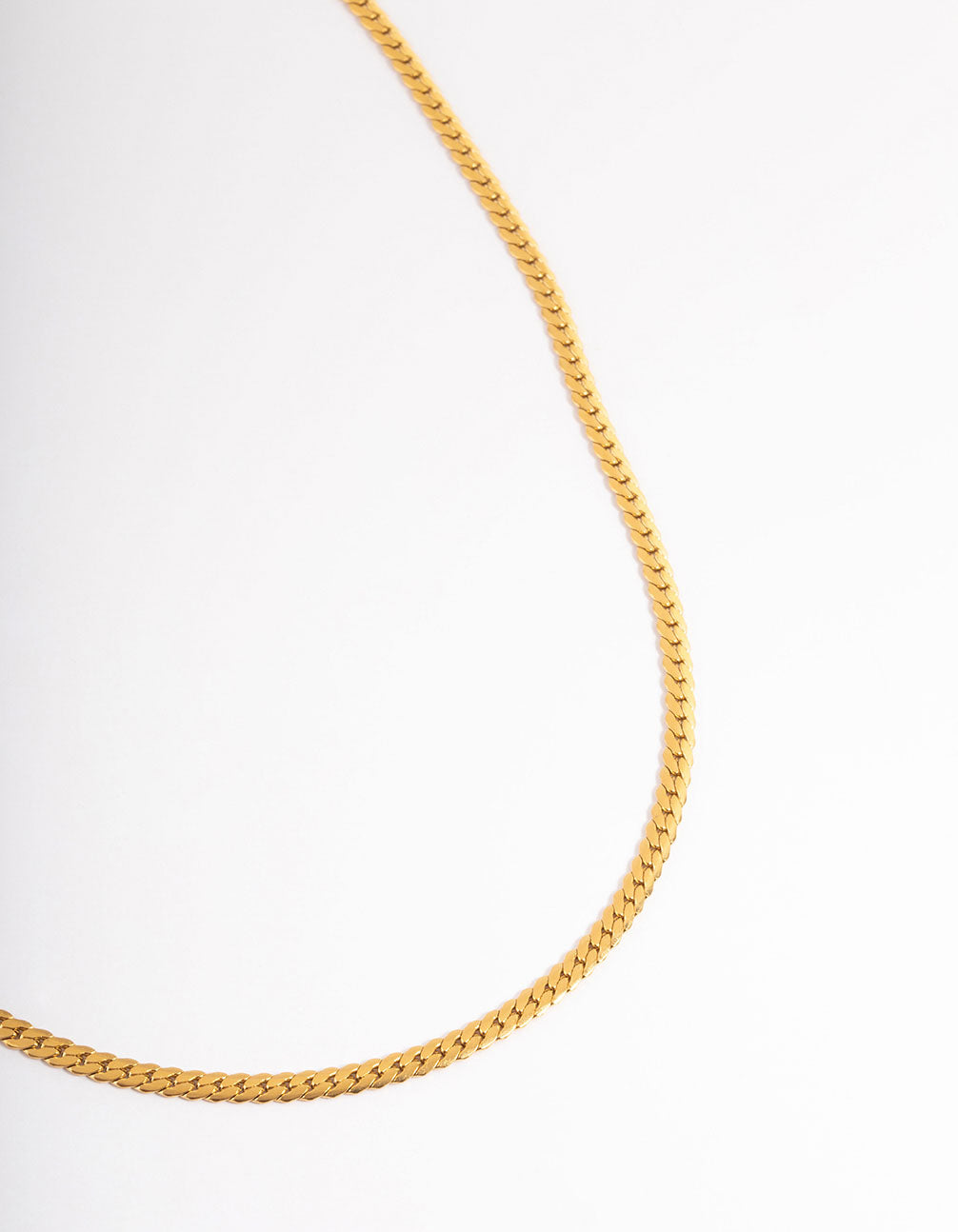 Waterproof Gold Plated Stainless Steel Herringbone Necklace 3mm