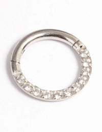 Surgical Steel Cubic Zirconia Clicker Ring 7mm - link has visual effect only
