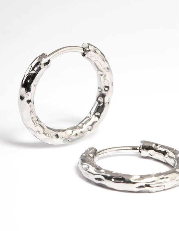 Surgical Steel Molten Texture Hoop Earrings