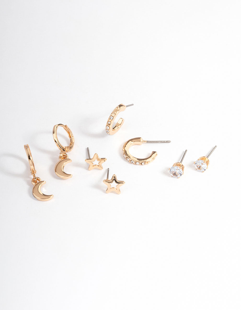Gold Star & Moon Earrings 4-Pack
