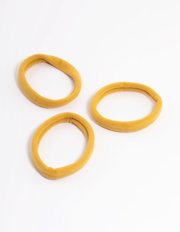 Yellow Fabric Hair Tie Pack