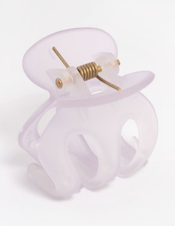 Lilac Three Prong Mini Hair Claw Clip