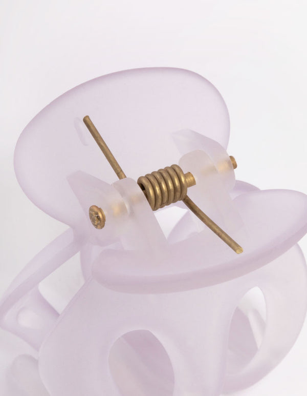 Lilac Three Prong Mini Hair Claw Clip