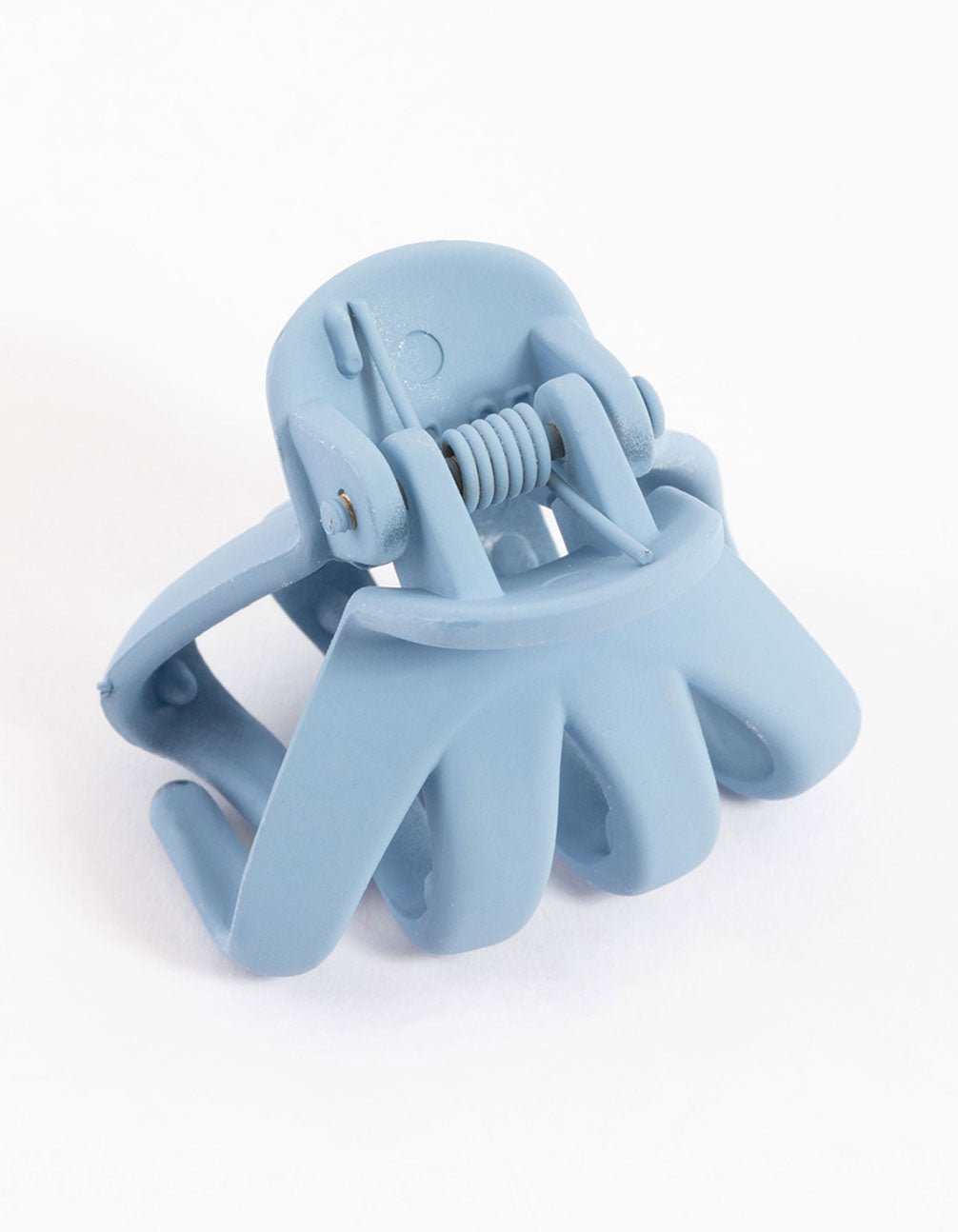 Blue Four Prong Mini Hair Claw Clip