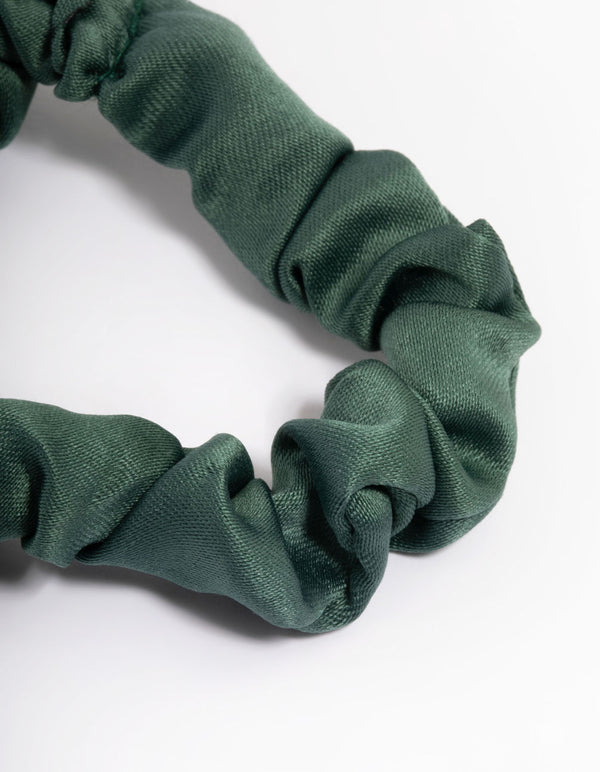 Green Fabric Narrow Scrunchie