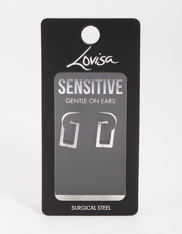 Surgical Steel Rectangle Hoop Earrings
