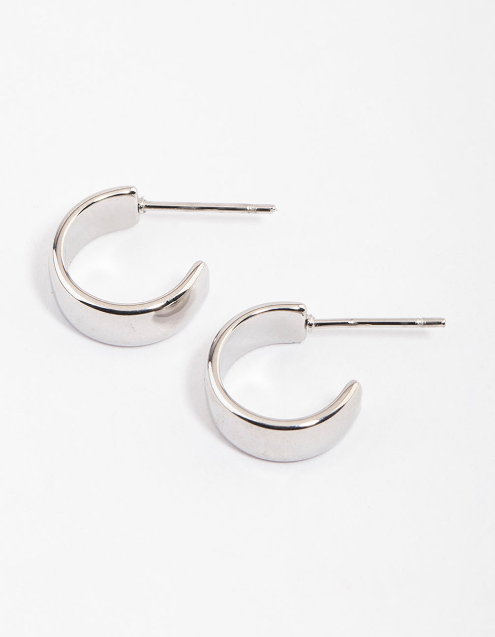 Rhodium Surgical Steel Wide Hoop Earrings
