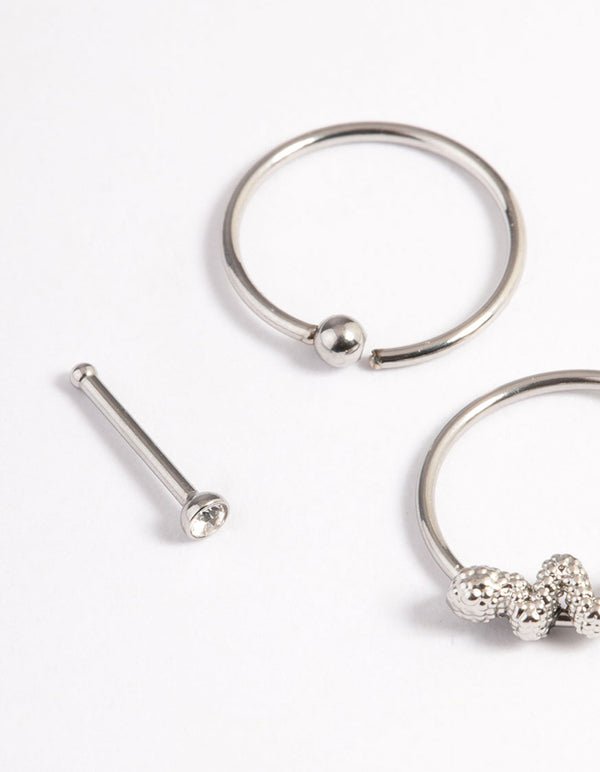 Surgical Steel Snake Ring Nose Pack
