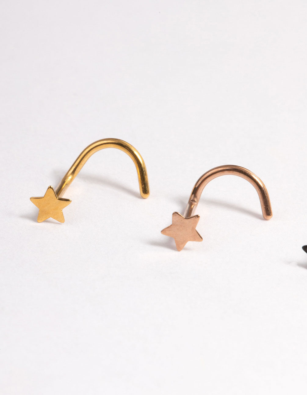 Mixed Metal Surgical Steel Star Nose Stud 4-Pack