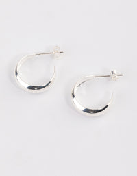 Sterling Silver Bevelled Polish Hoop Earrings - link has visual effect only