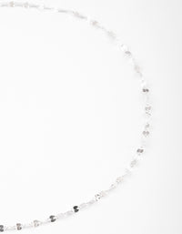 Sterling Silver Mirror Link Choker - link has visual effect only