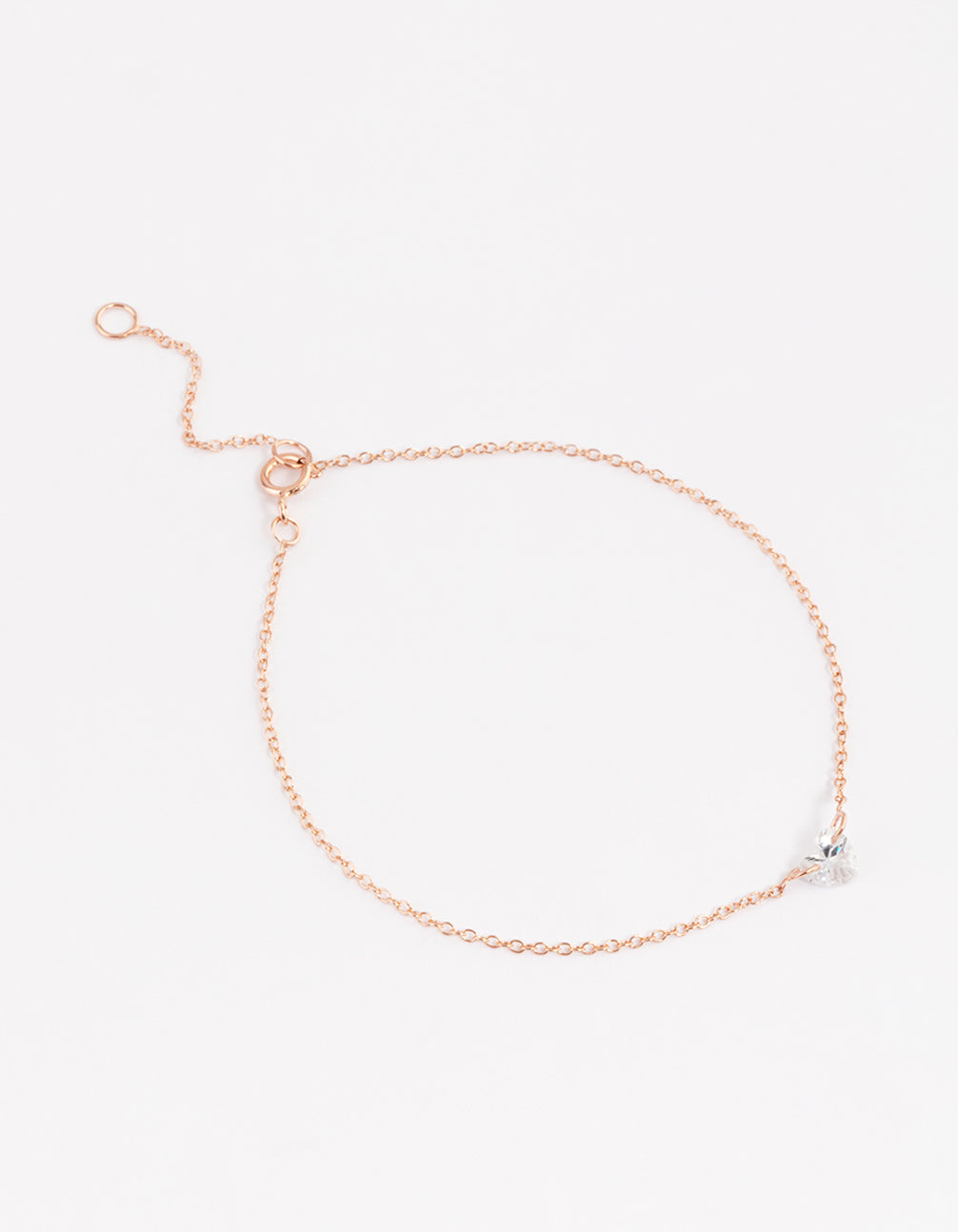 Rose Gold Sterling Plated Floating Heart Bracelet
