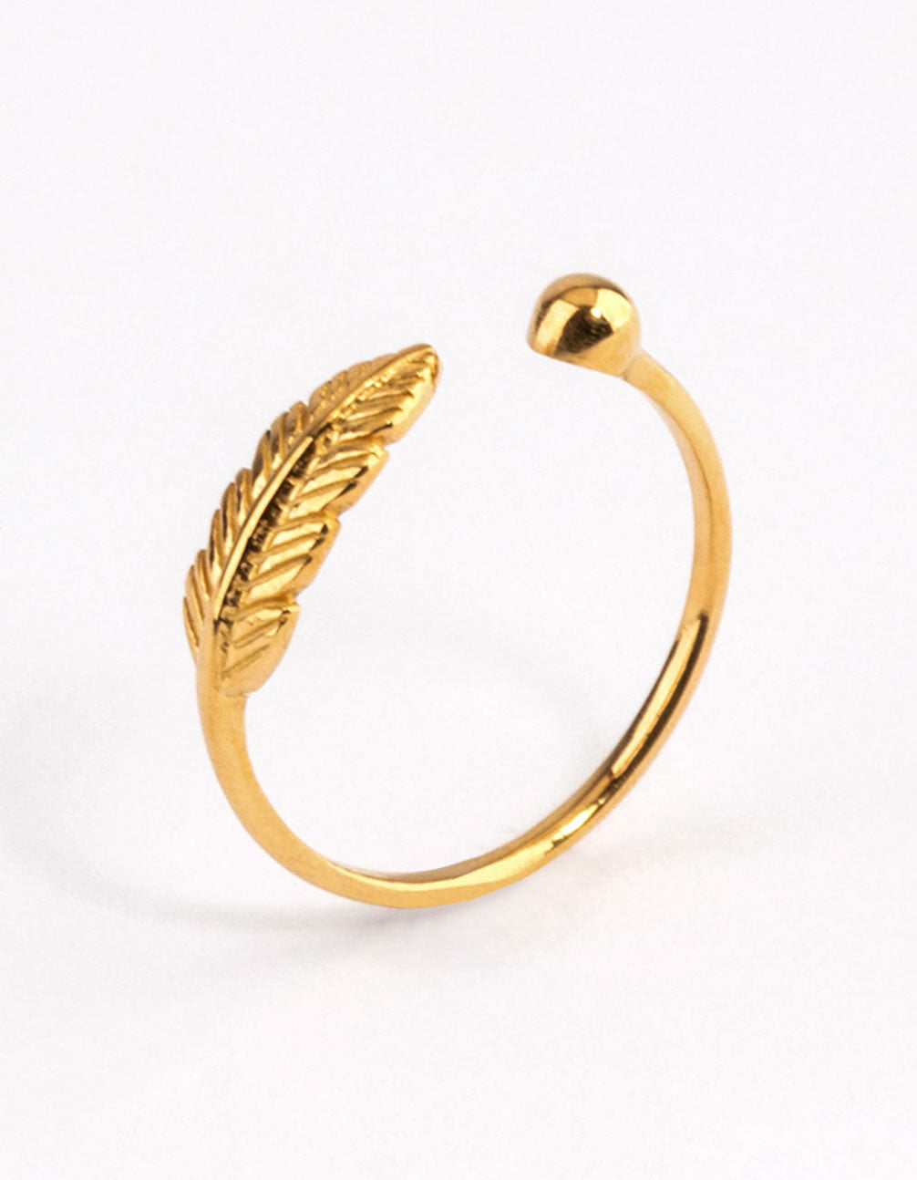Gold Sterling Plated Leaf Wrap Ring