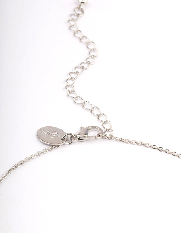 Silver Cubic Zirconia Pear Halo Earrings & Necklace Set