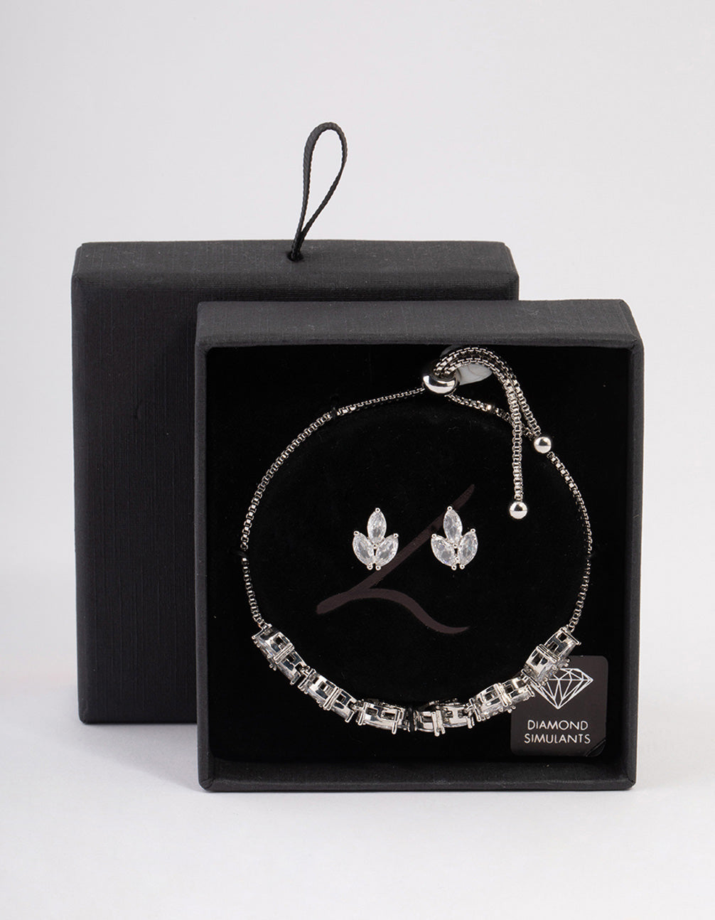 Silver Leaf Earrings & Toggle Bracelet Set