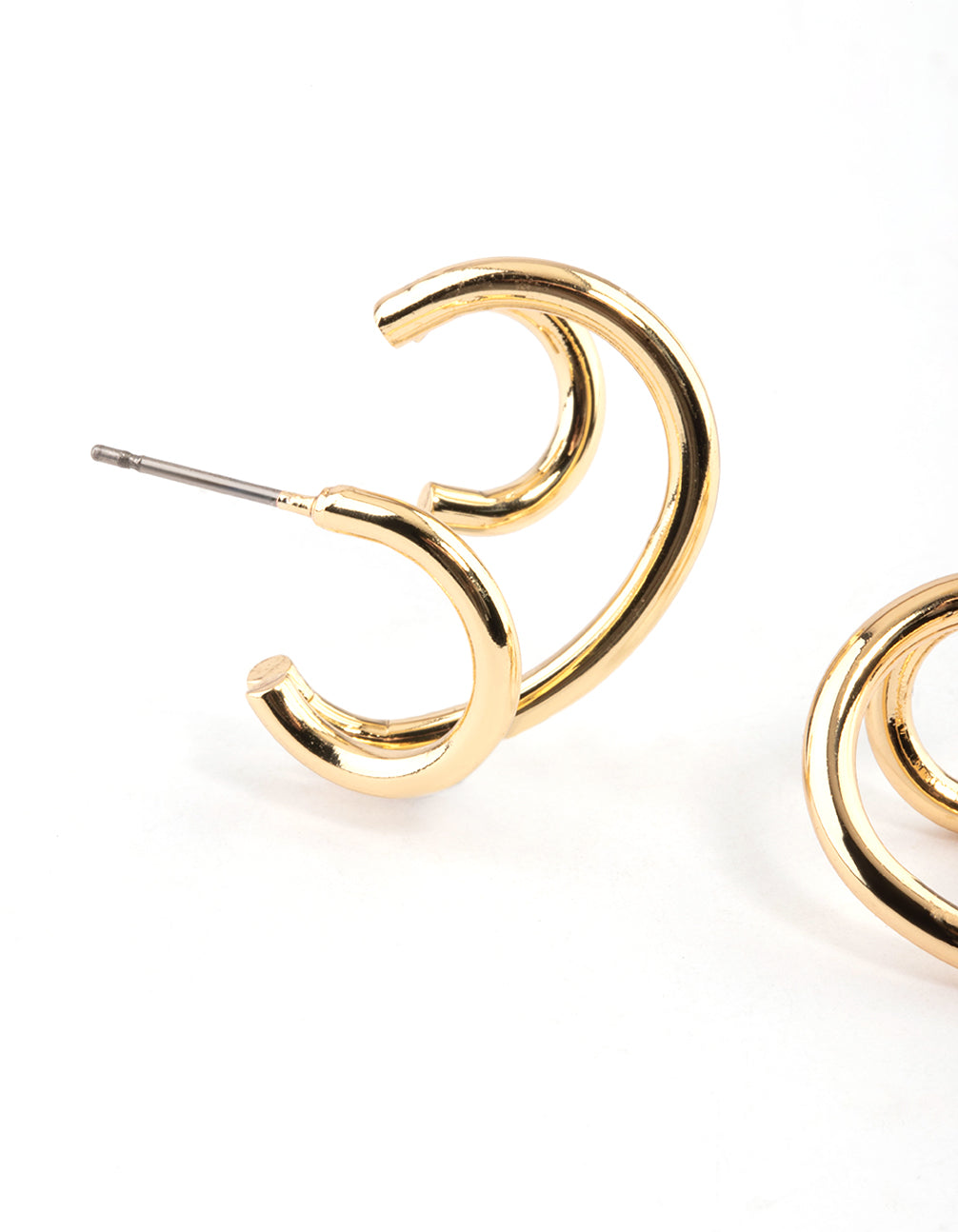 Gold Plated Hoop Layer Cuff Earrings