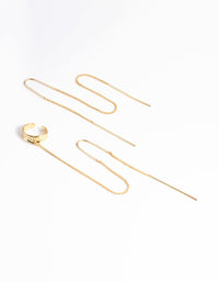 Gold Plated Fine Thread Through Cuff Earrings - link has visual effect only