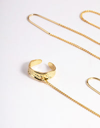 Gold Plated Fine Thread Through Cuff Earrings - link has visual effect only