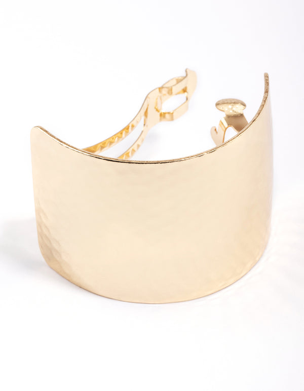 Gold Button Pony Barette Clip