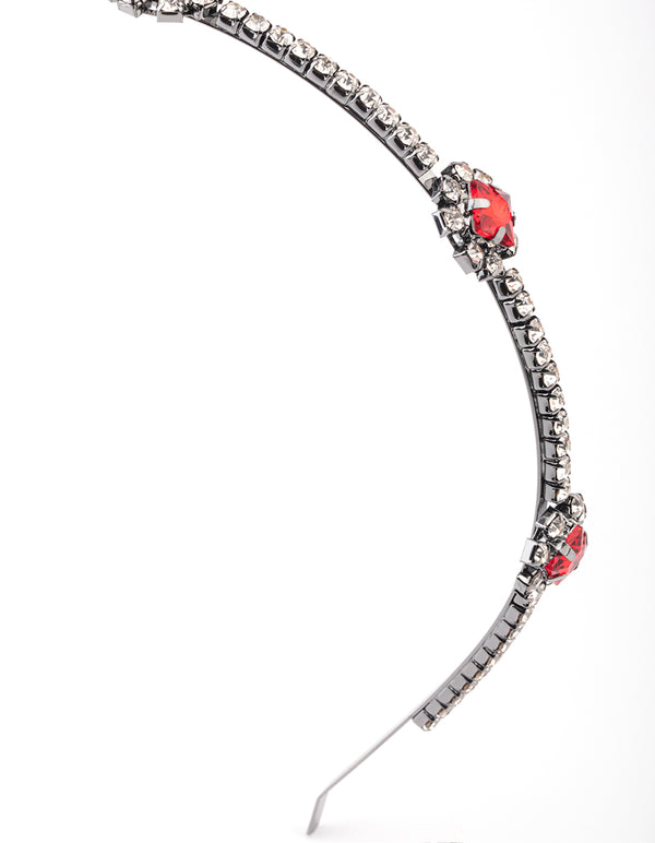 Gunmetal Square Stone Cupchain Headband