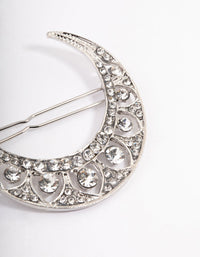 Silver Mixed Diamante Crescent Hair Clips - link has visual effect only