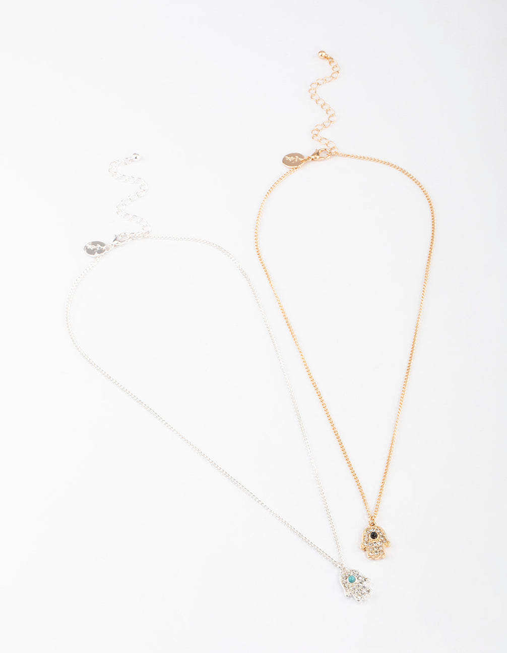 Mixed Metal Diamante Fatima Necklace Pack