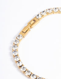 Waterproof Gold Plated Stainless Steel Diamante Tennis Bracelet - link has visual effect only