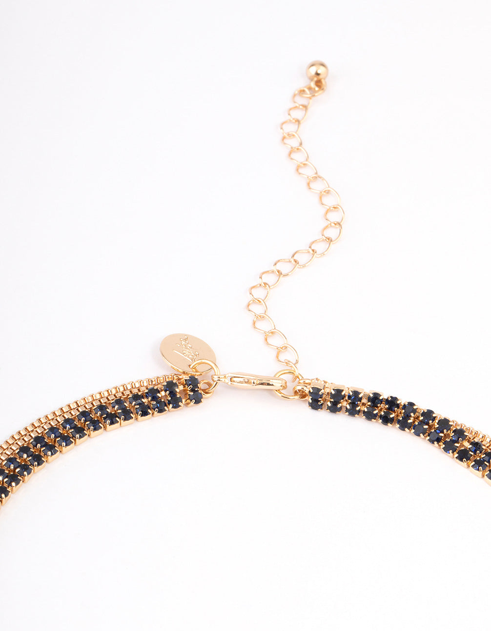 Gold Triple Row Diamante Cupchain Y-Necklace