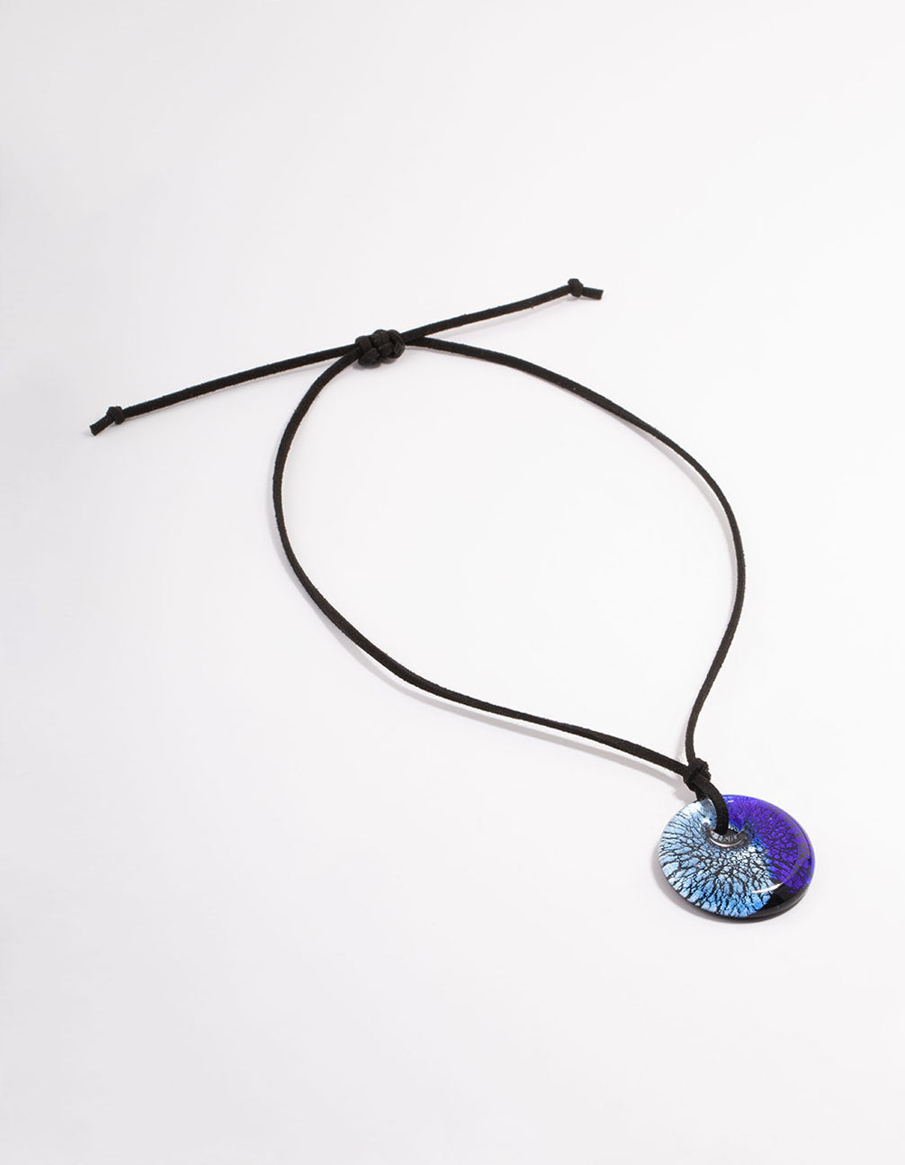Gold Cracked Pattern Disc Necklace