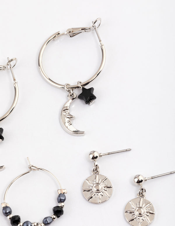 Silver Cross Celestial Earrings Pack