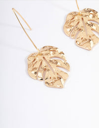 Gold Leaf Drop Earrings - link has visual effect only