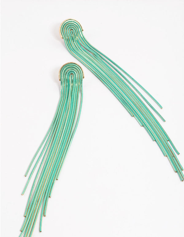 Gold Waterfall Cupchain Earrings