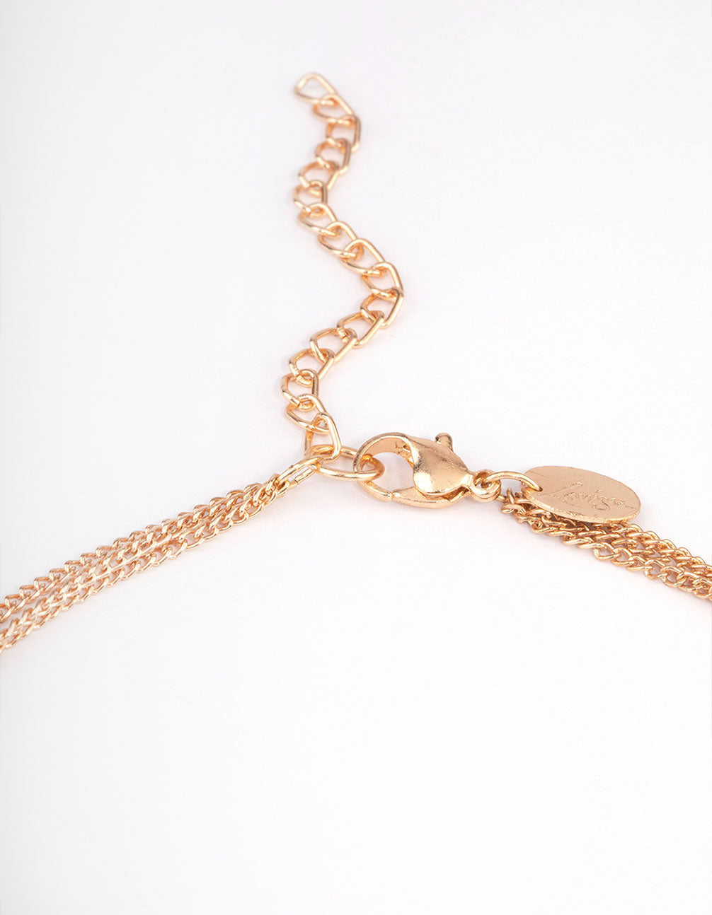 Gold Three Row Mixed Disc & Facet Bead Necklace
