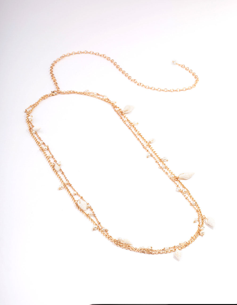 Gold Double Row Mixed Shell & Pearl Waistchain