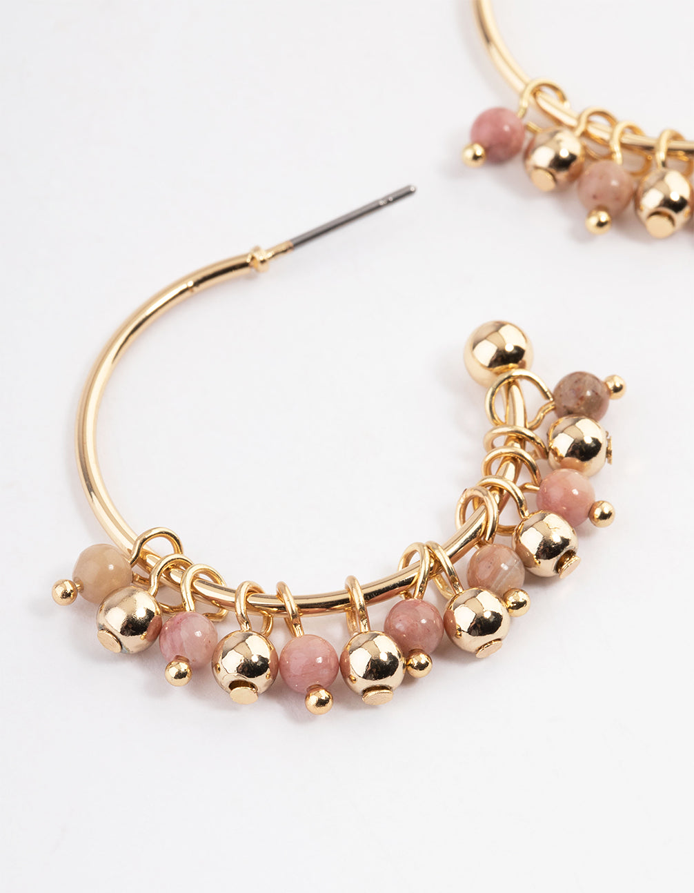 Gold Rhodochrosite Cluster Earrings