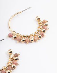 Gold Rhodochrosite Cluster Earrings - link has visual effect only