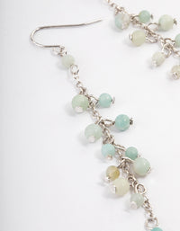 Antique Silver Amazonite Chain Drop Earrings - link has visual effect only