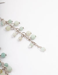 Antique Silver Amazonite Chain Drop Earrings - link has visual effect only
