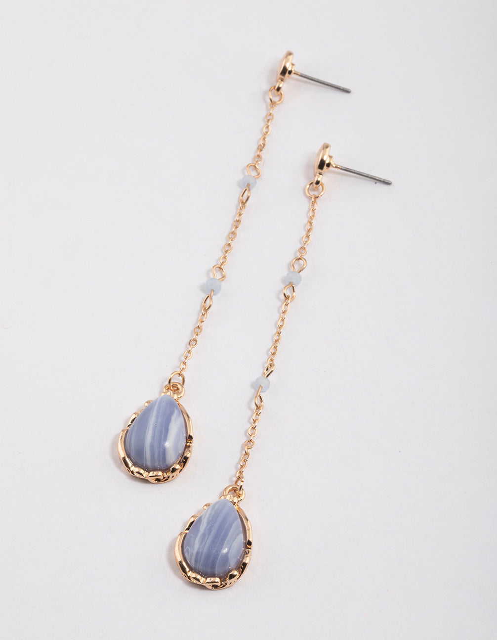 Gold Teardrop Drop Earrings