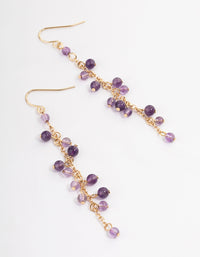 Gold Amethyst Chain Drop Earrings - link has visual effect only
