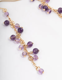 Gold Amethyst Chain Drop Earrings - link has visual effect only