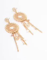 Gold Statement Stamp Earrings - link has visual effect only