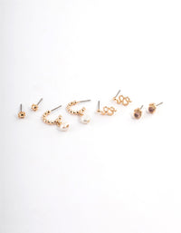 Gold Snake Freshwater Pearl Stacker Earrings - link has visual effect only