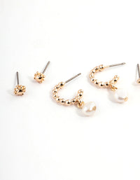 Gold Snake Freshwater Pearl Stacker Earrings - link has visual effect only