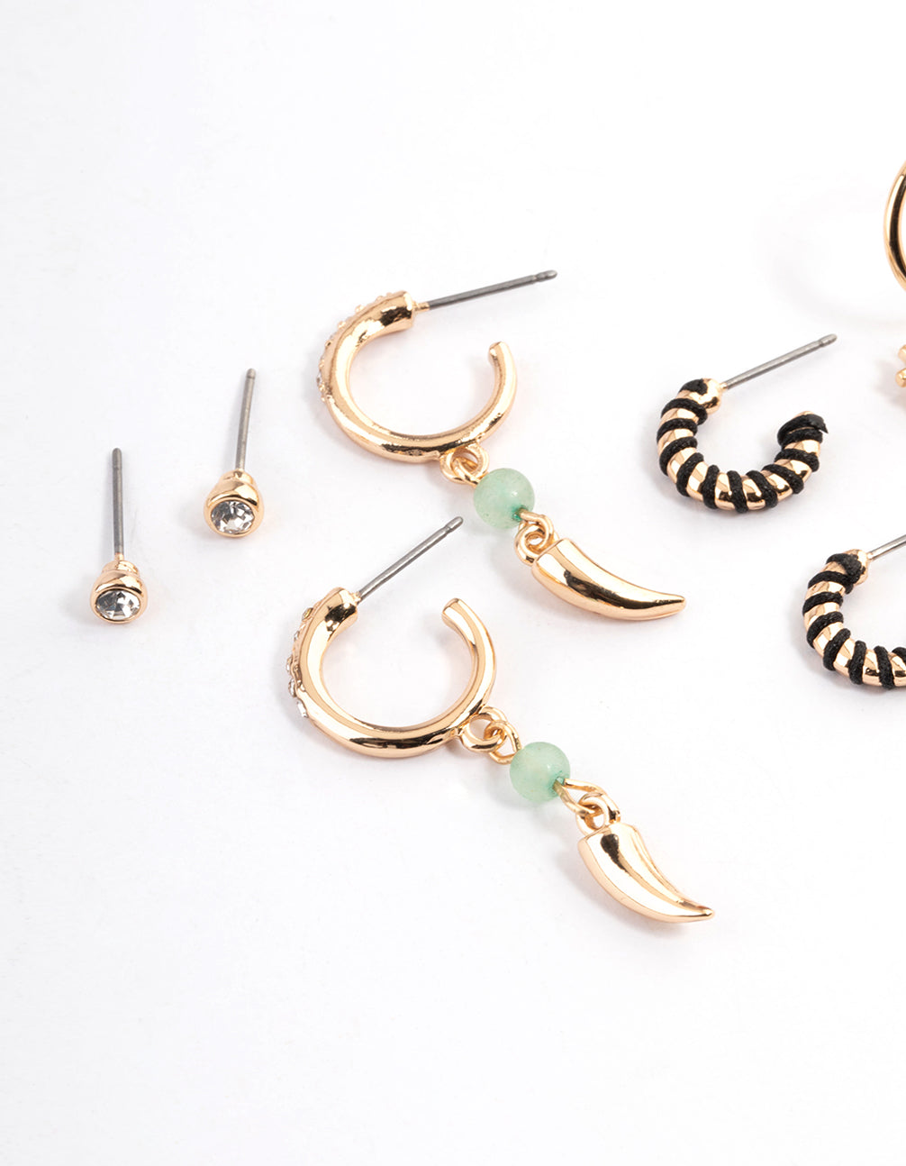 Gold Aventurine Stack Earrings